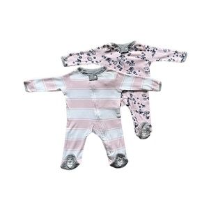 2 Pack Girls Burts Bees Baby Zip Up Pajama